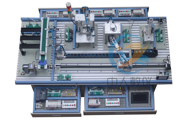 自動化生產(chǎn)線安裝與調(diào)試實訓(xùn)裝置,自動生產(chǎn)線實訓(xùn)考核裝備俯視圖